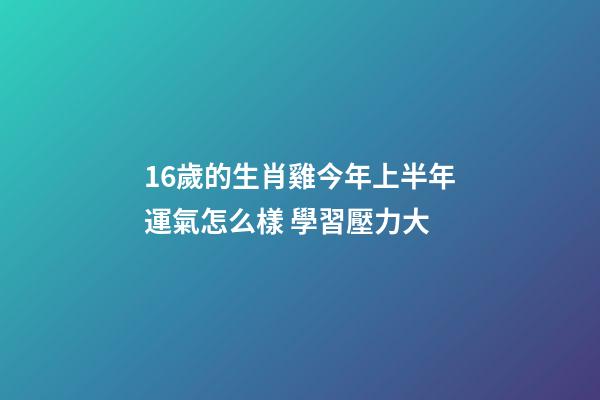 16歲的生肖雞今年上半年運氣怎么樣 學習壓力大